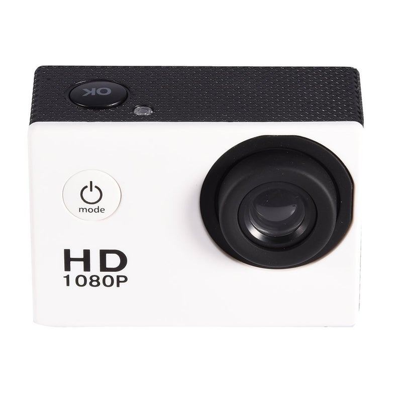 Serounder طقم كاميرا أكشن 1080P 12MP 30م كاميرا فيديو رياضية خارجية USB 2.0 كاميرا تحت الماء كاملة LCD كاميرا صغيرة مع بطاريات قابلة للشحن 900mAh وملحقات التثبيت (أبيض) - Image 2